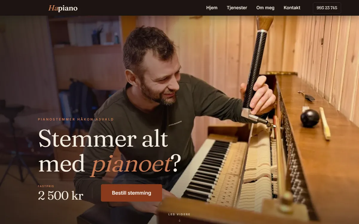 Forsiden til hapiano.no